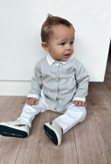 2 - Delige baby set grijs shirt met wit broekje