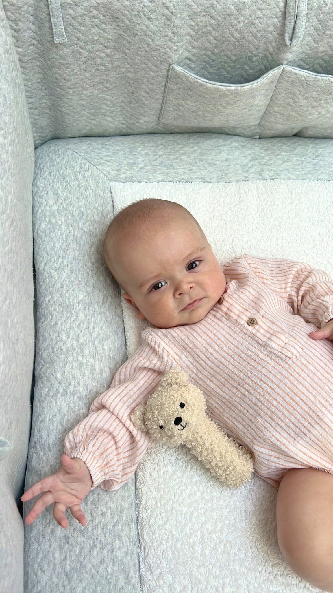 Playpen mat Chevron Light Grey Melange