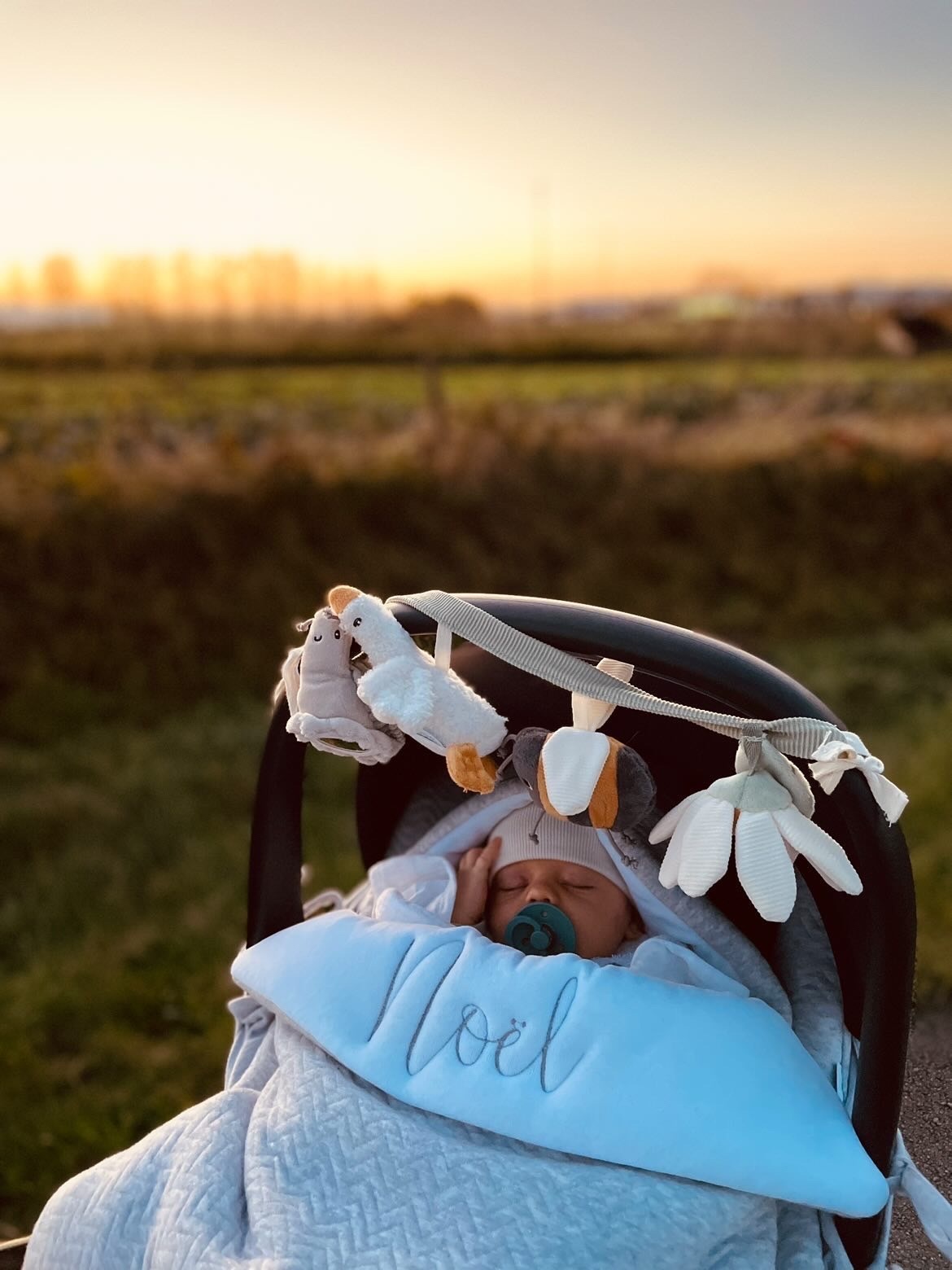 Baby footmuff Chevron Light Grey Melange