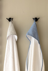 Hooded towel & washcloth Chevron Light grey melange