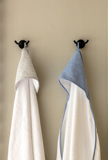 Hooded towel & washcloth Chevron Denim Blue