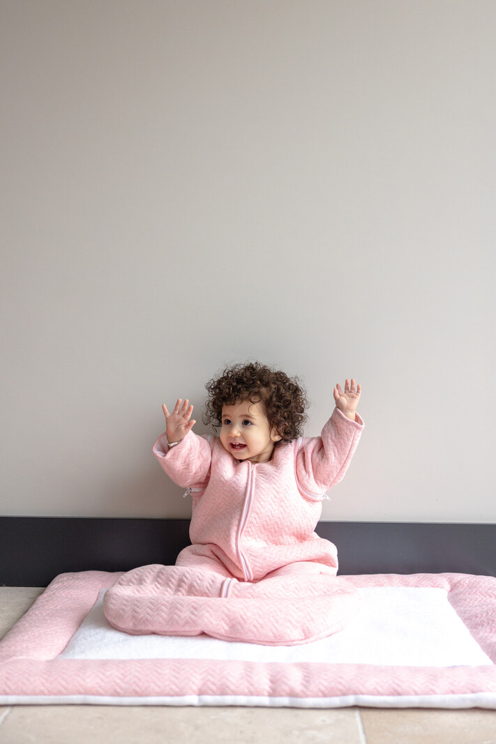 Playpen mat Chevron Pink Melange