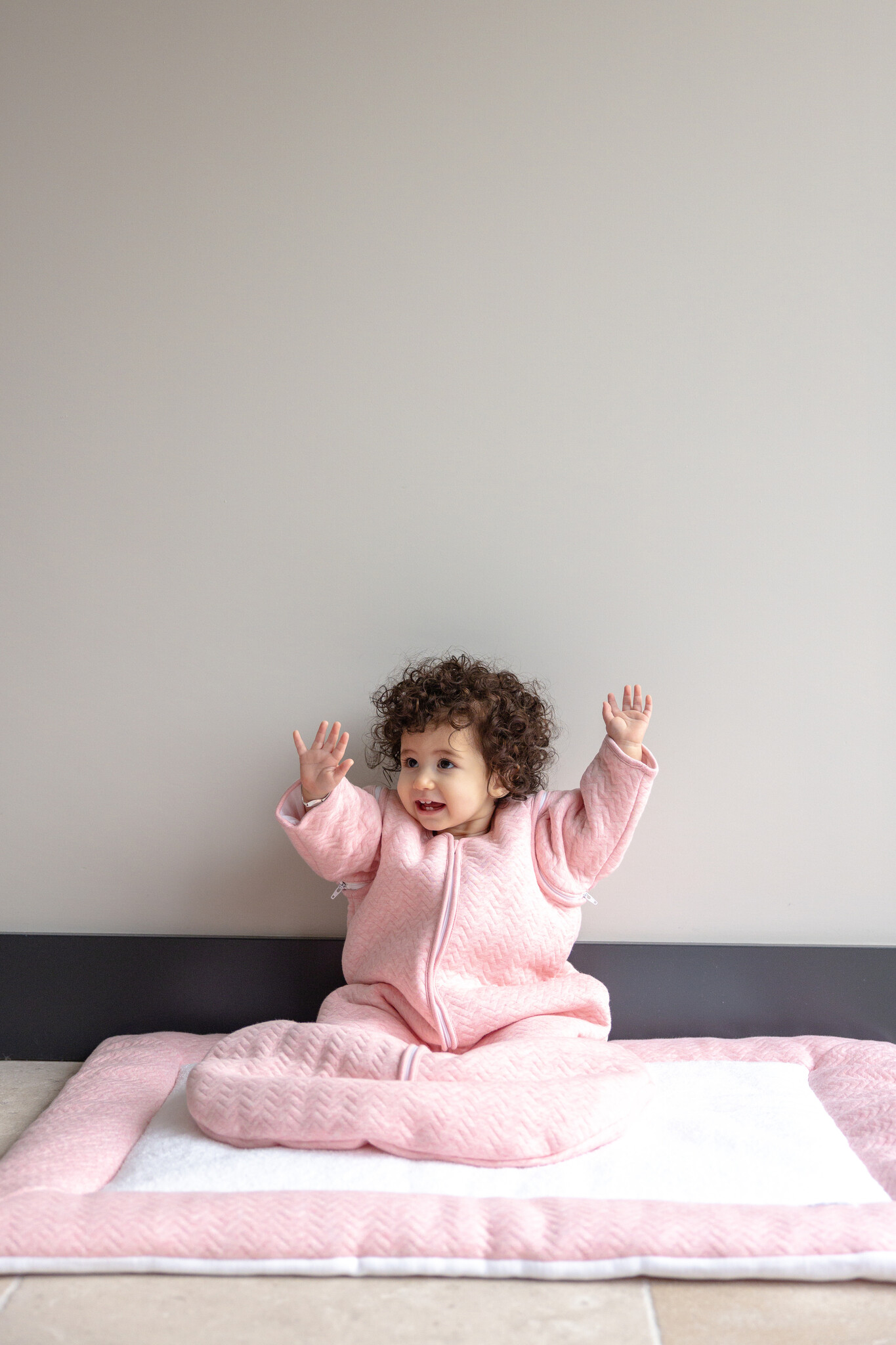 Playpen mat Chevron Pink Melange