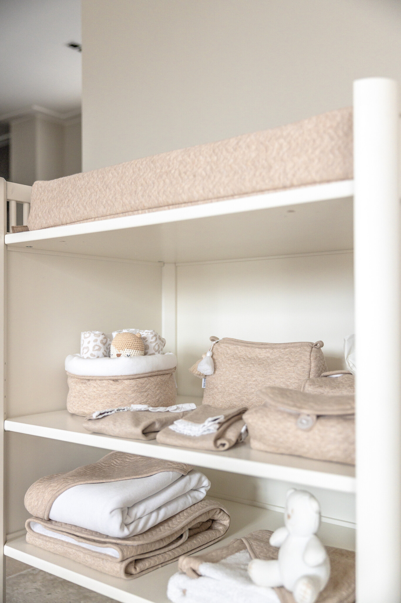 Care basket Chevron Light Camel