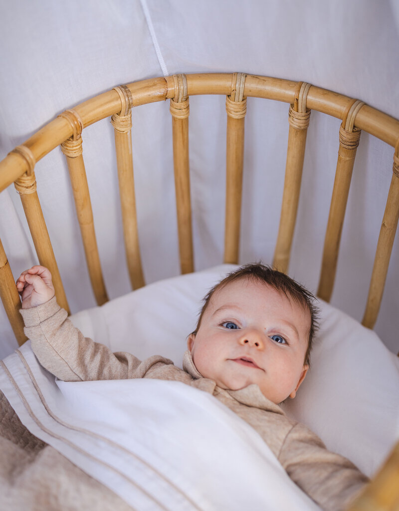 Crib blanket lined Chevron Light Camel