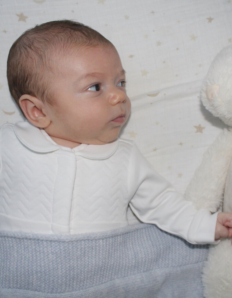 Baby Suit Chevron White