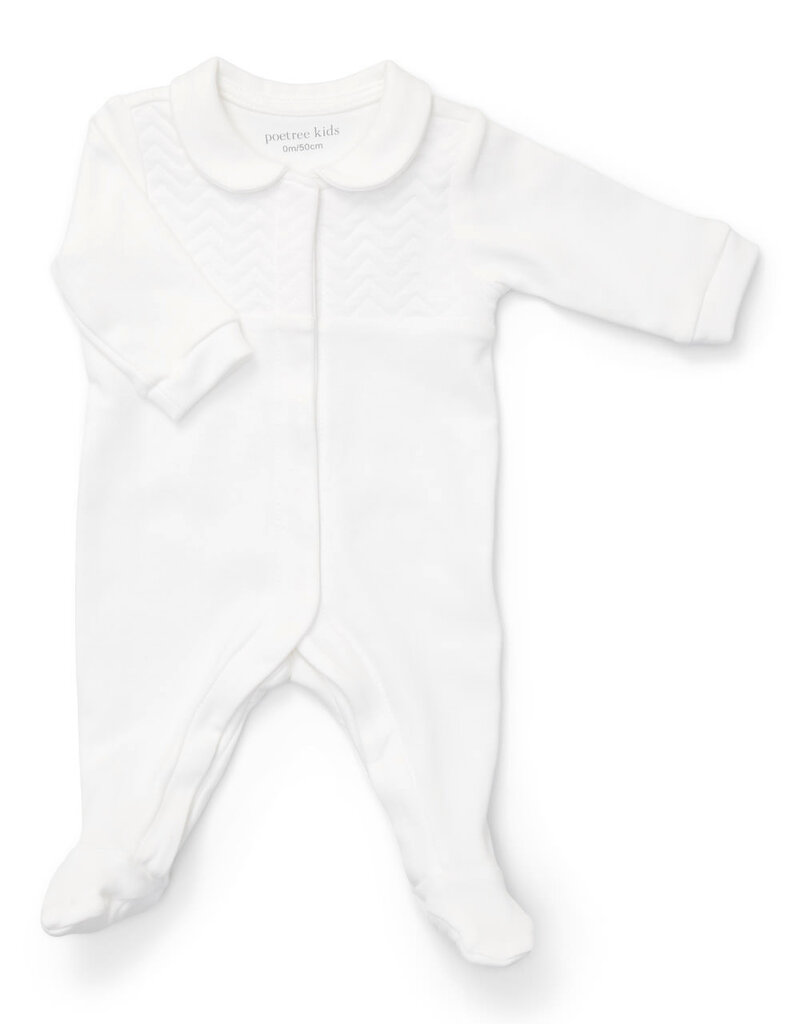 Baby Suit Chevron White