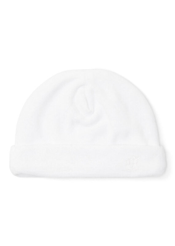 Bonnet bébé velours blanc