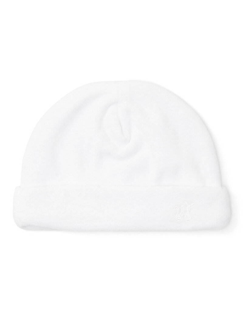 Bonnet bébé velours blanc