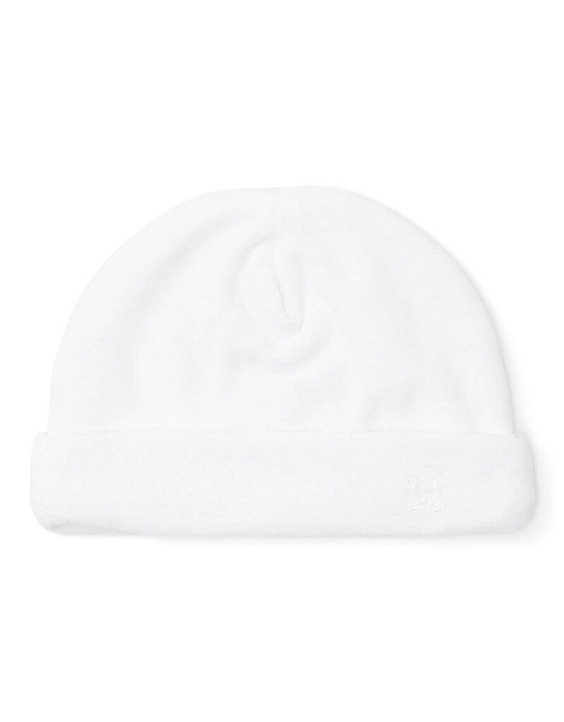Velvet baby hat white