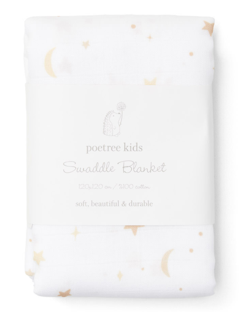 Poetree Kids Couverture mousseline bébé impression Moons & Stars