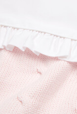 Knitted Baby Crib Blanked lined with fleece 80x100cm Soft Pink