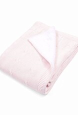 Cot blanket lined with teddy Soft Pink