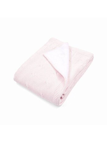 Cot blanket lined Soft Pink