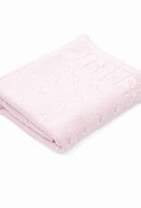 Cot blanket lined with teddy Soft Pink