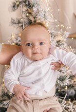 Ensemble bébé 2 pièces chemise blanc avec pantalon camel