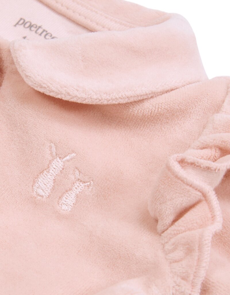 Babypakje Velours met Ruffles Blush pink