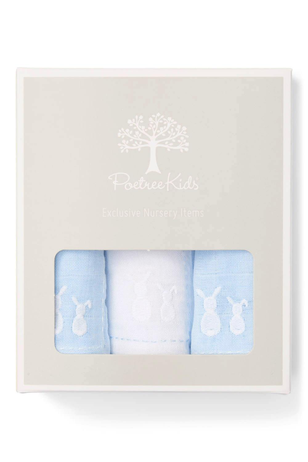 Ensemble-cadeau Chevron White avec bleu tendre