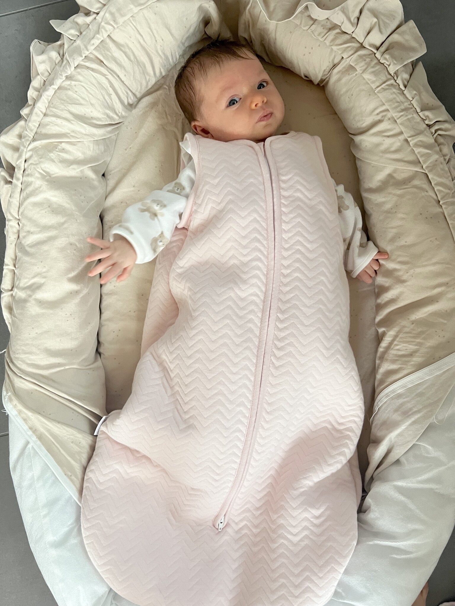 Jersey baby sleeping bag 90cm with detachable sleeves