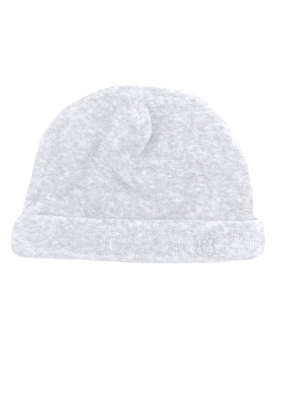 Velvet baby hat grey melange