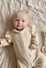 Babypakje velours Sand met ruffles