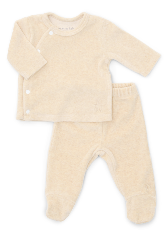 Comfy velours baby set Sand