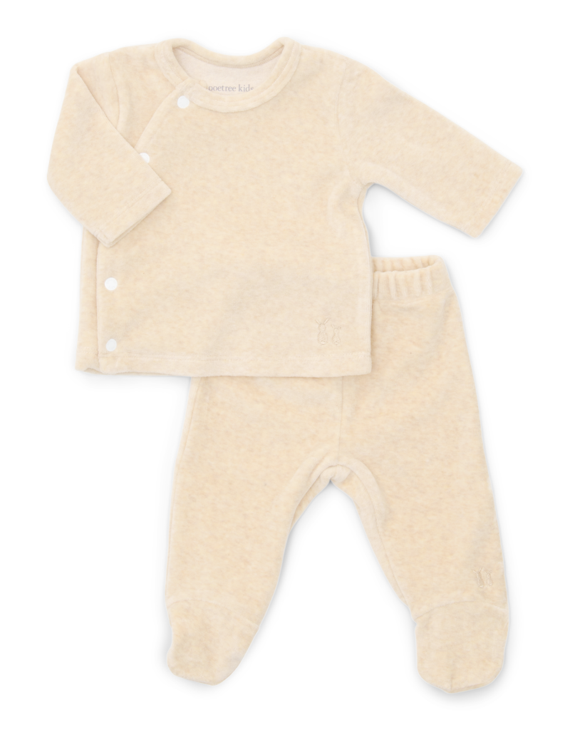 Comfy velours baby set Sand