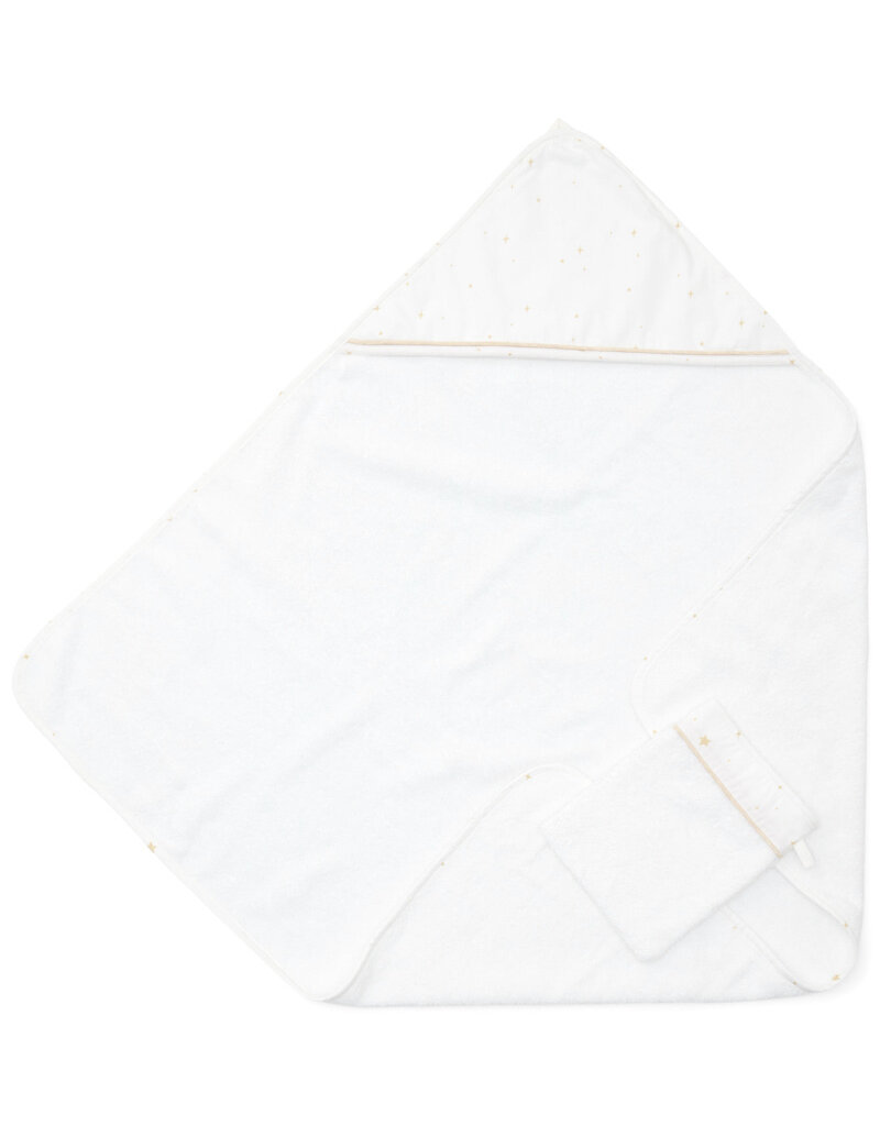 Hooded towel & washcloth Étoile Sand