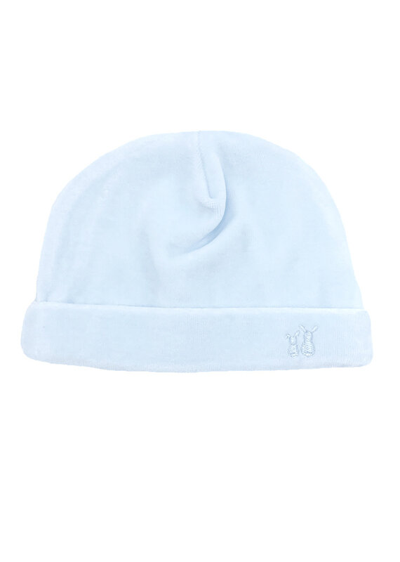 Velvet baby hat baby blue