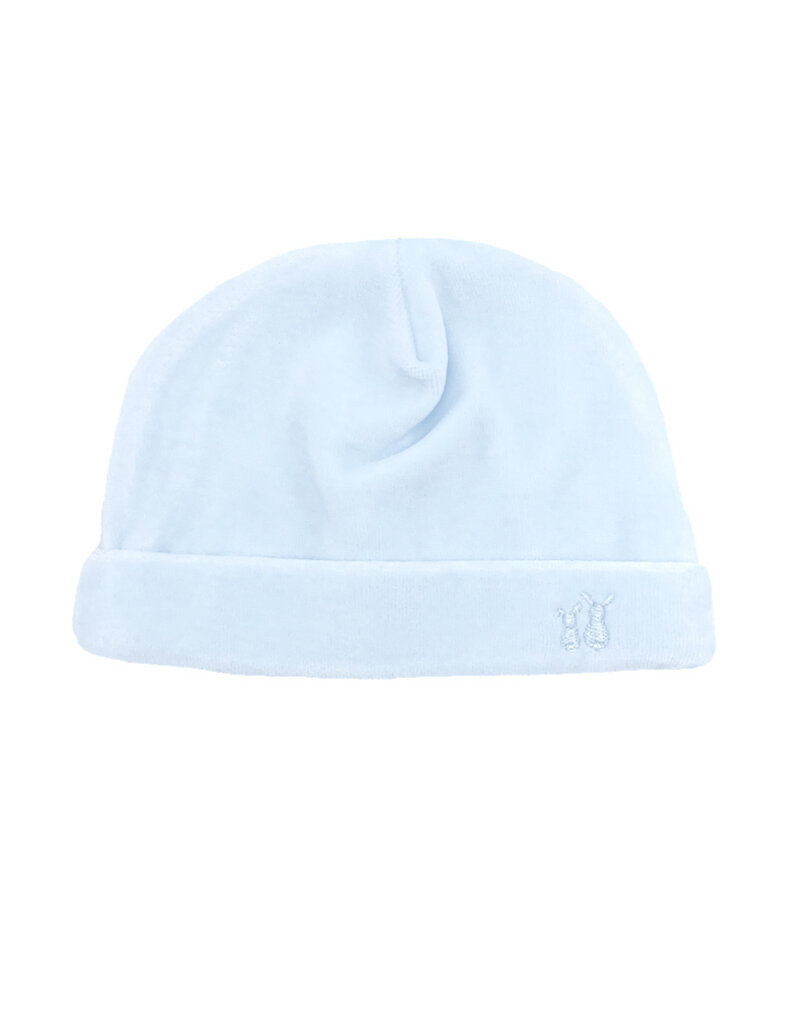 Velvet baby hat baby blue