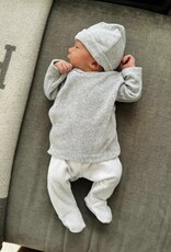 Bonnet bébé velours gris chiné