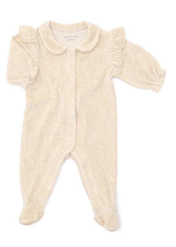 Baby suit velvet Sand with ruffles