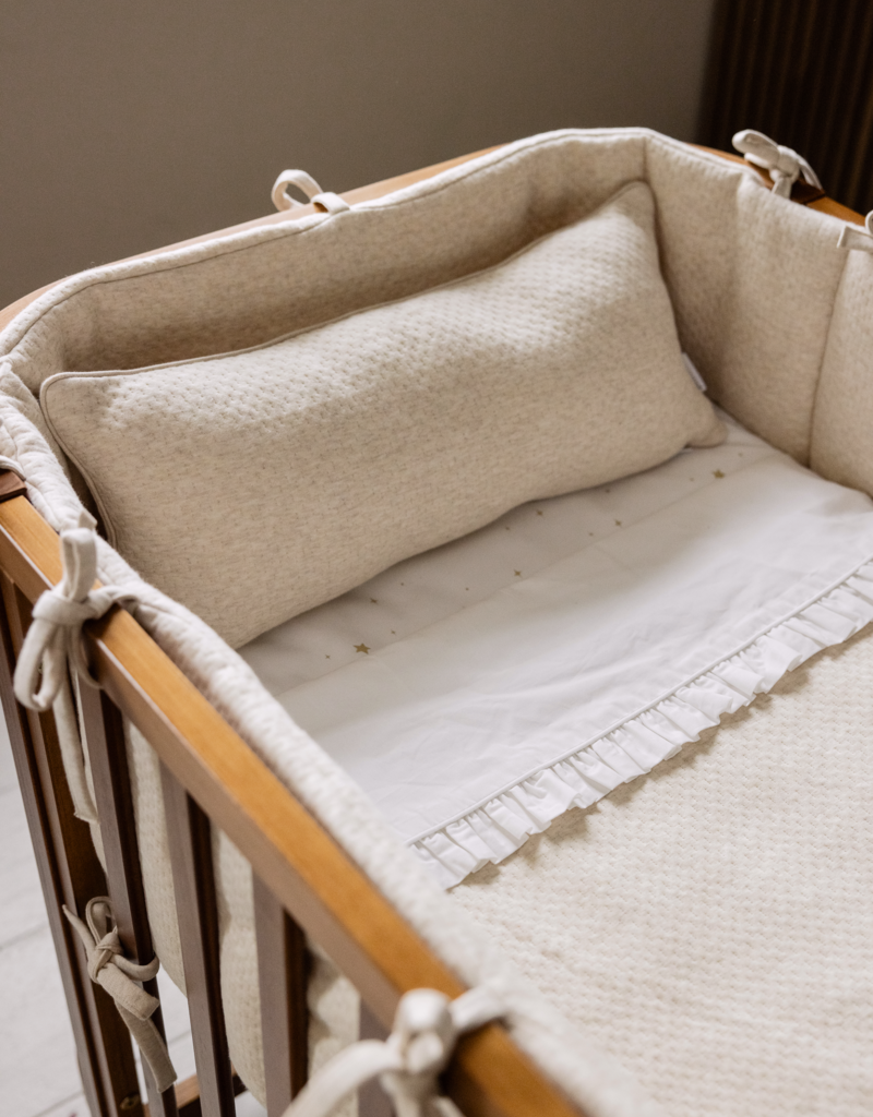 Crib blanket with fleece Étoile Sand