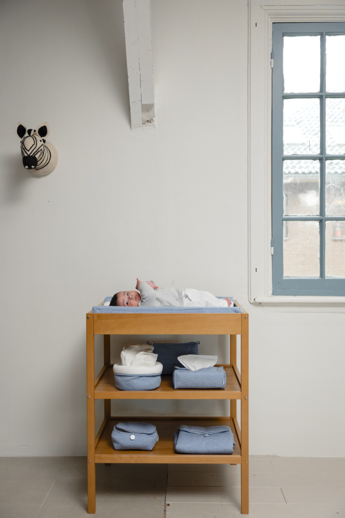 Housse matelas à langer Chevron Denim Blue