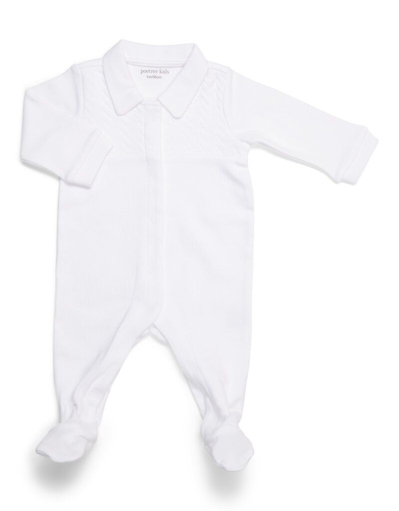 Baby Suit Chevron White