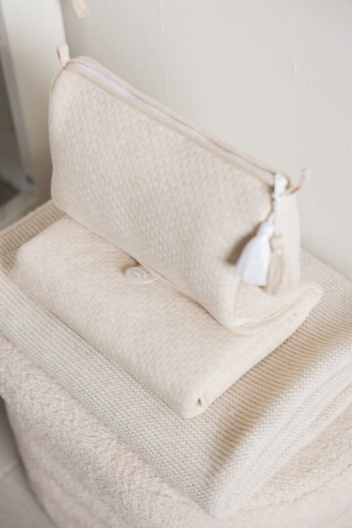 Antibes Wool Blend Crib blanket Light Sand