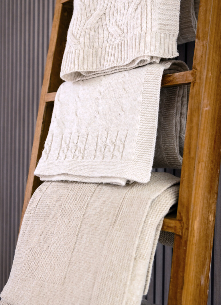 Chamonix Wool Blend Crib blanket Light-Sand