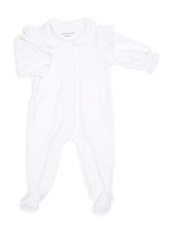 Babypakje Velours met Ruffles Wit