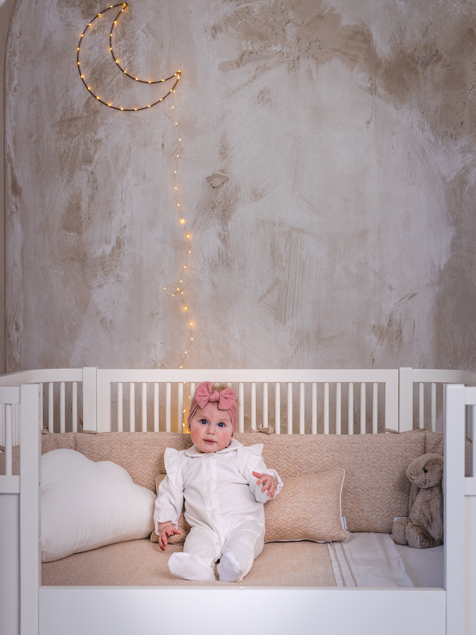Velvet Baby suit with Ruffles White