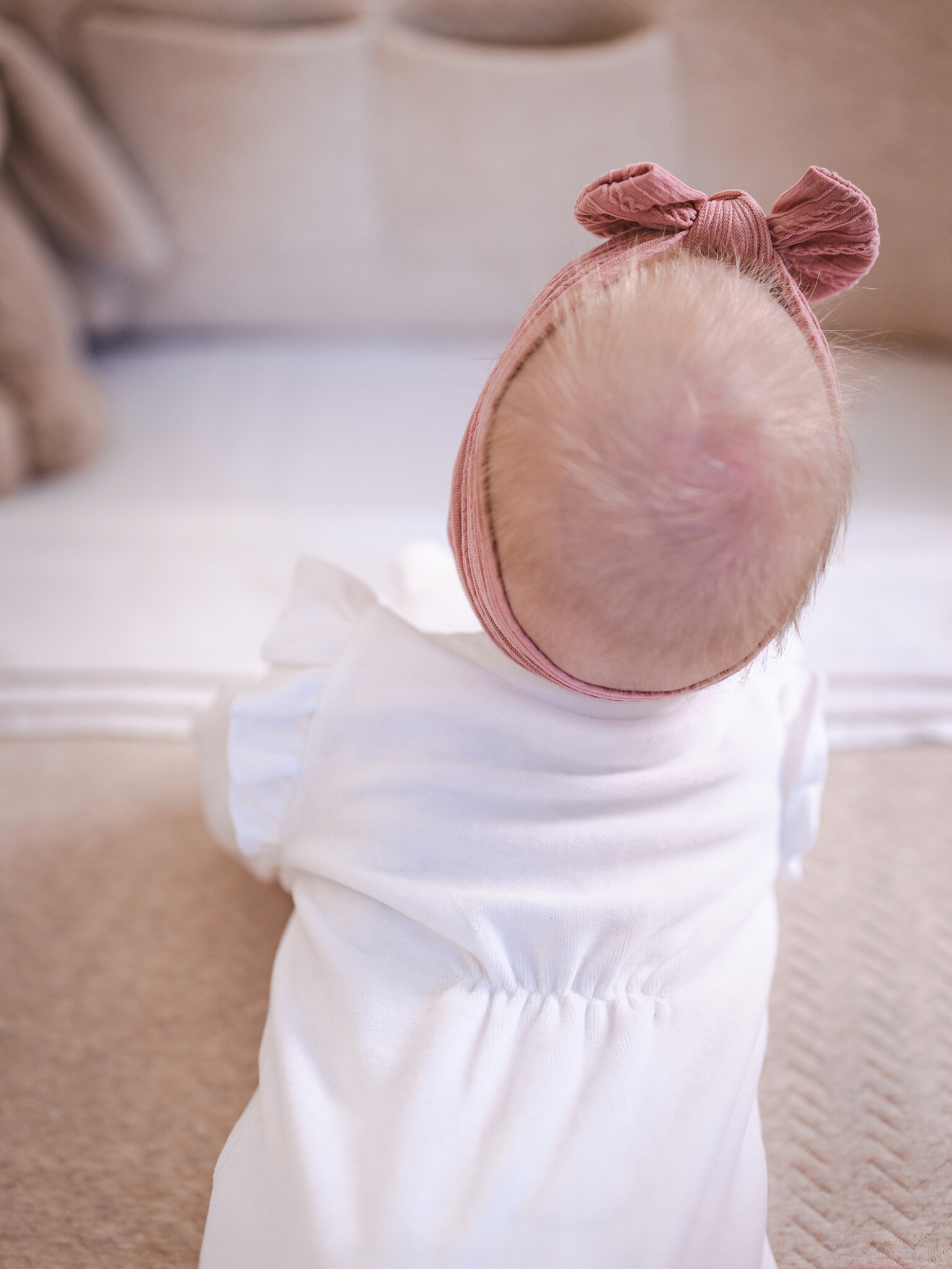 Velvet Baby suit with Ruffles White