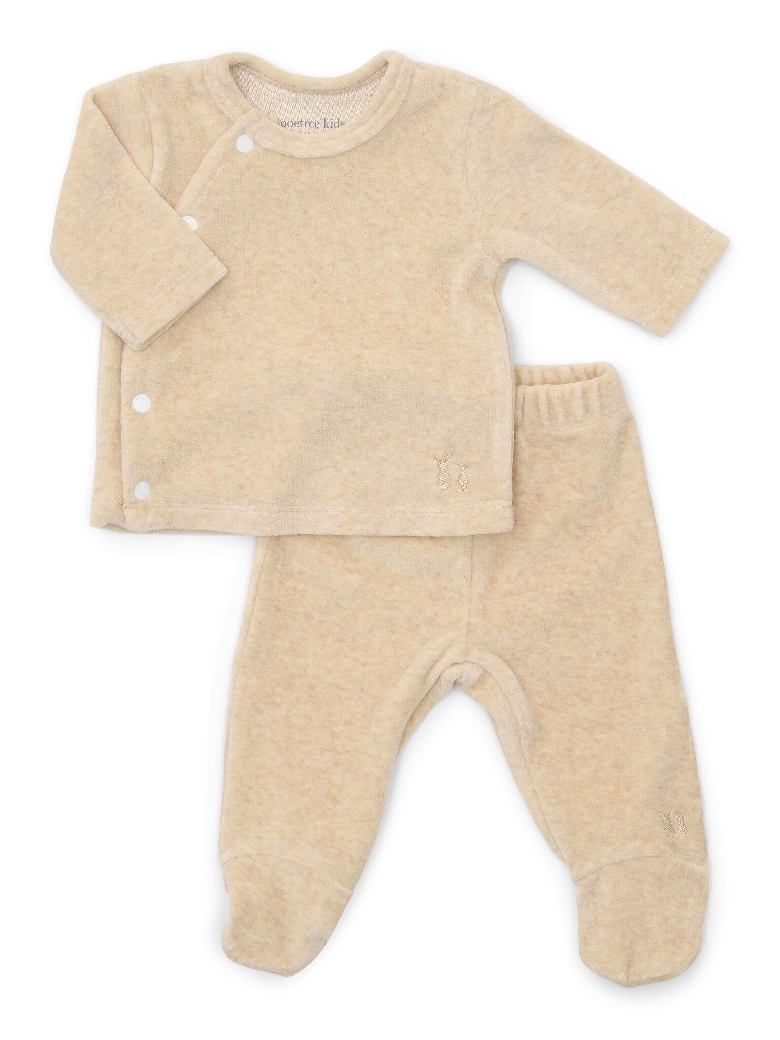 Comfy velours baby set Sand