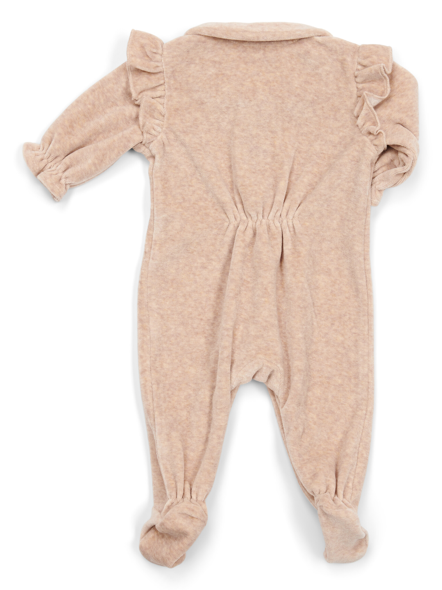 Babypakje Velours met Ruffles Camel