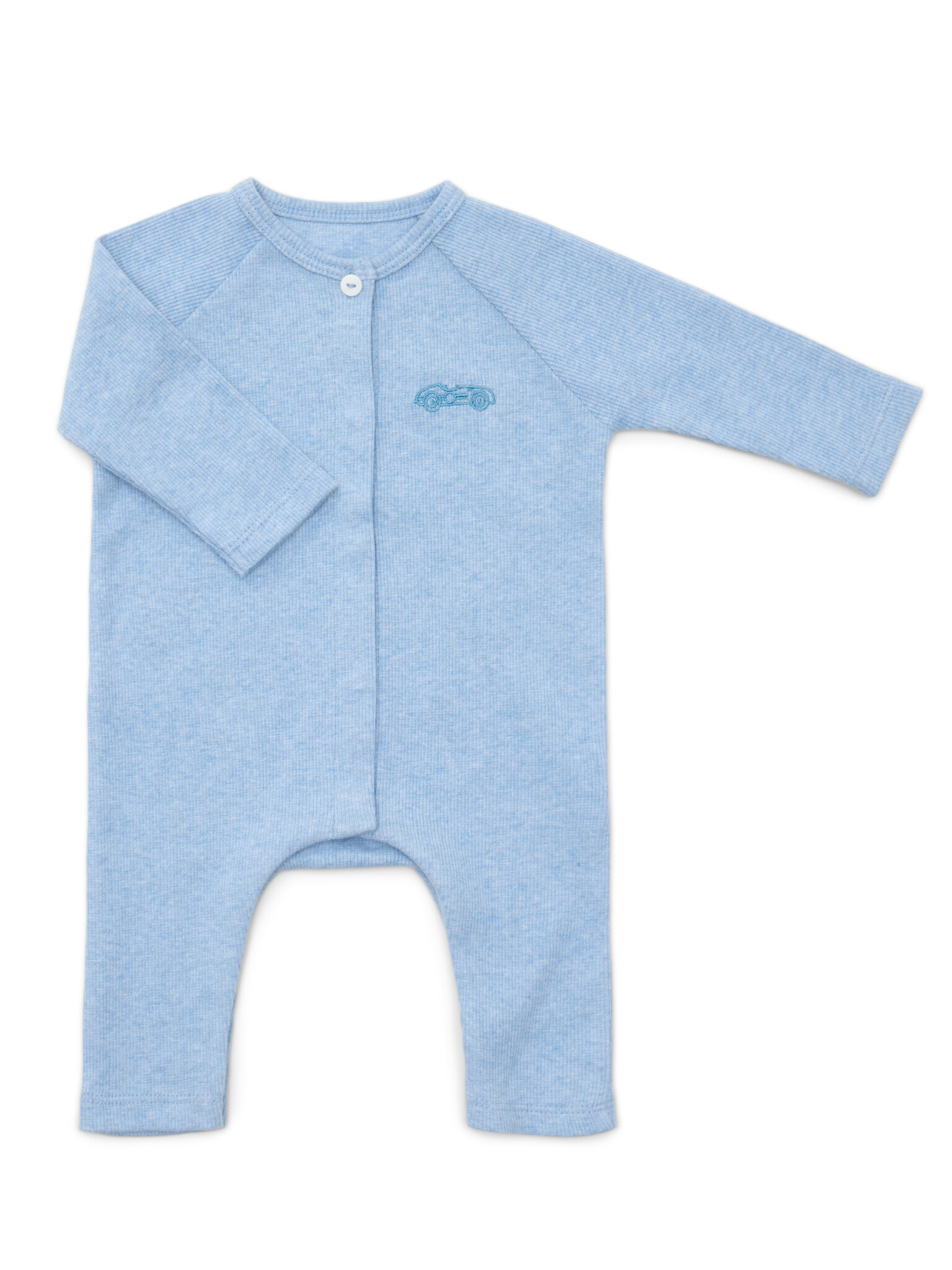 Poetree Kids Ollie Baby suit 2x2 rib Denim Blue