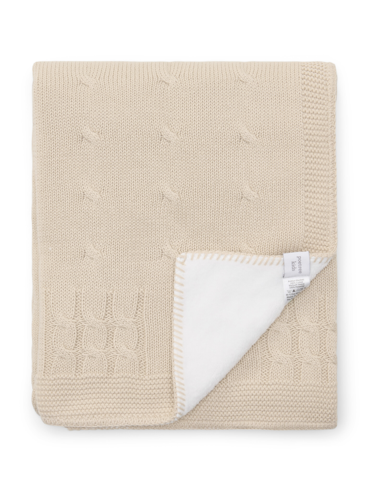 Cot blanket lined Chamonix Beige
