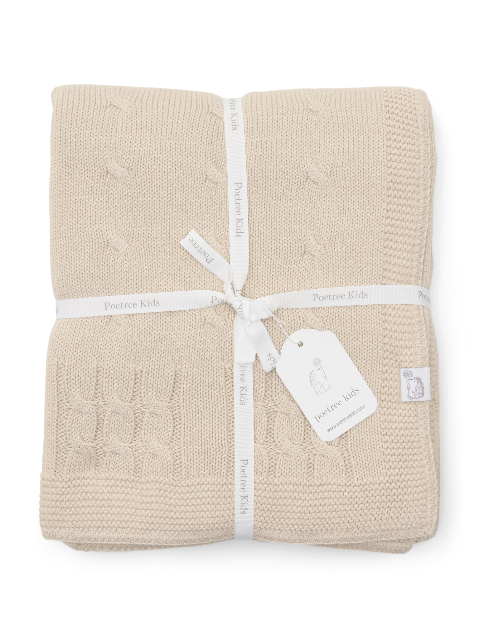 Couverture de berceau doublée Chamonix Beige