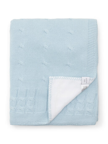 Cot blanket Chamonix lined Light Blue