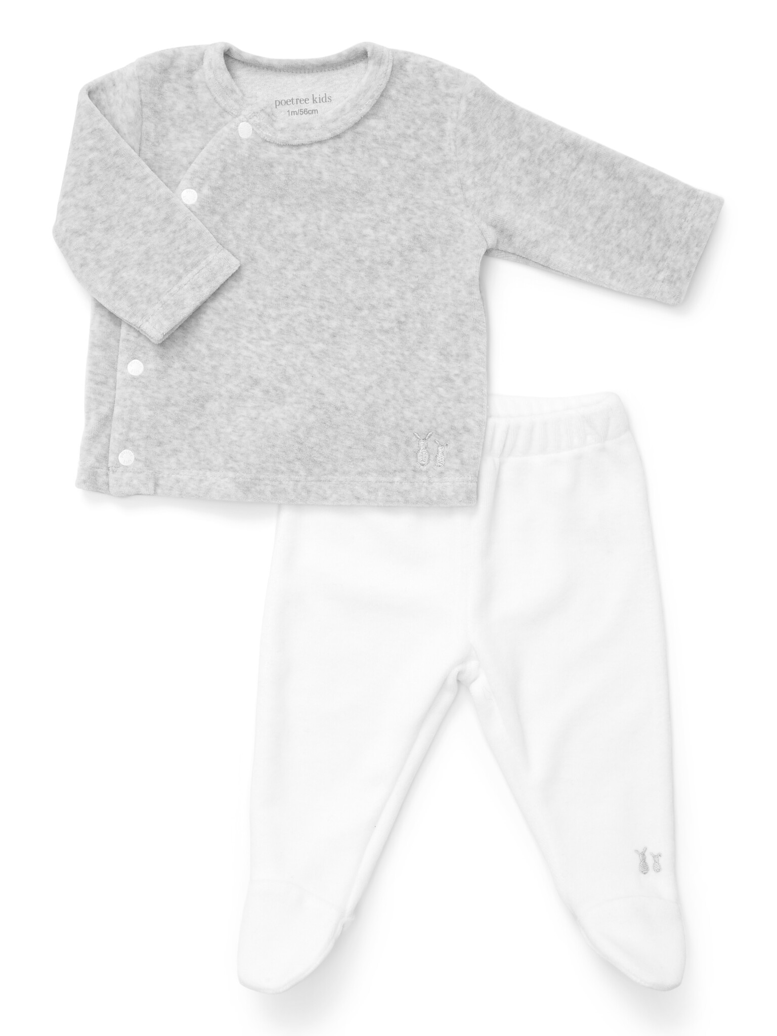 Poetree Kids Comfy Velours Baby Set Grey melange