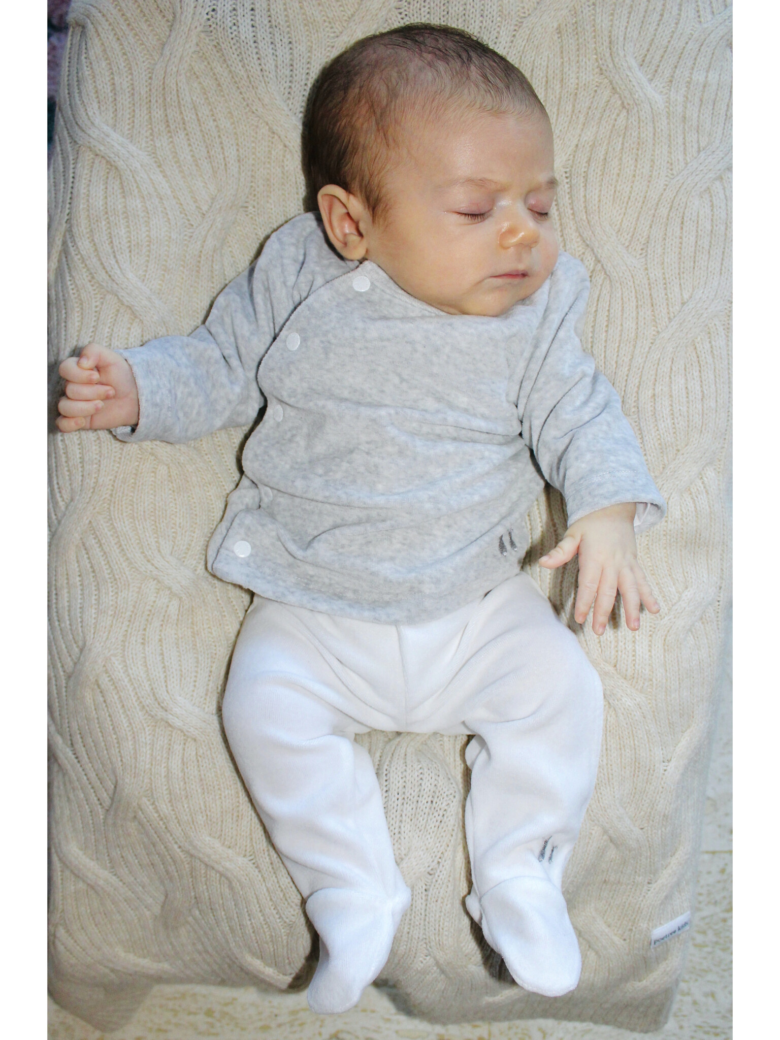 Poetree Kids Comfy Velours Baby Set Grey melange