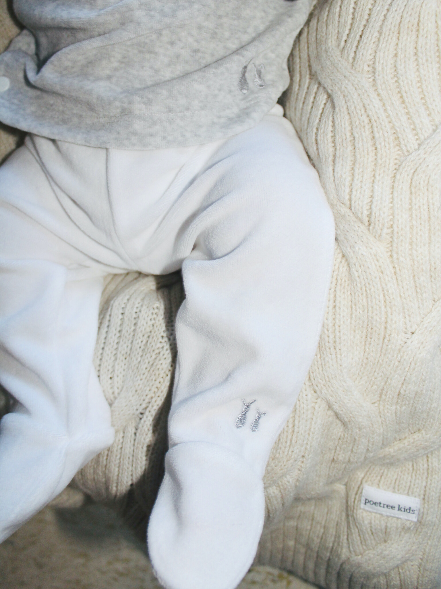 Poetree Kids Comfy Velours Baby Set Grey melange