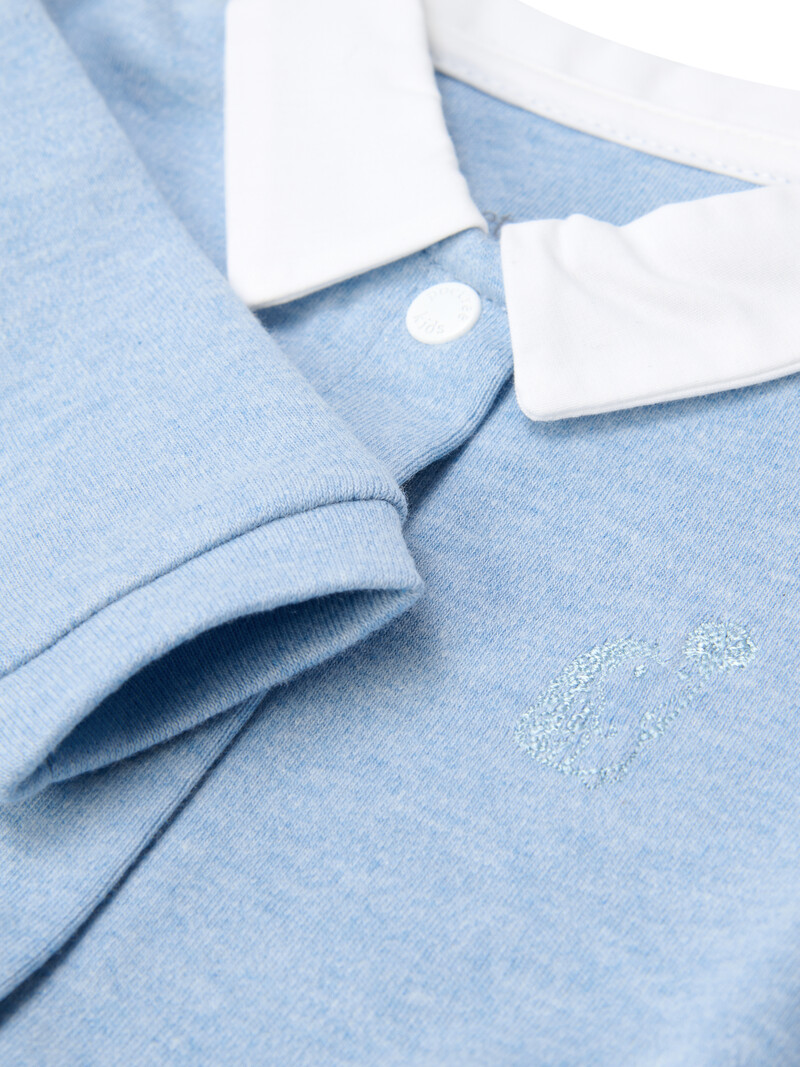 Ensemble bébé 2 pièces chemise bleu jean avec pantalon blanc